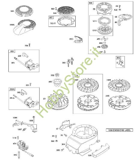 B - Alloggiamento ventola, volano, avviatore autoavvolgente B&S - 12 €¦ 126T02-7278-H1 brand Stihl